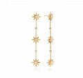 Gold Starburst Drop Earrings