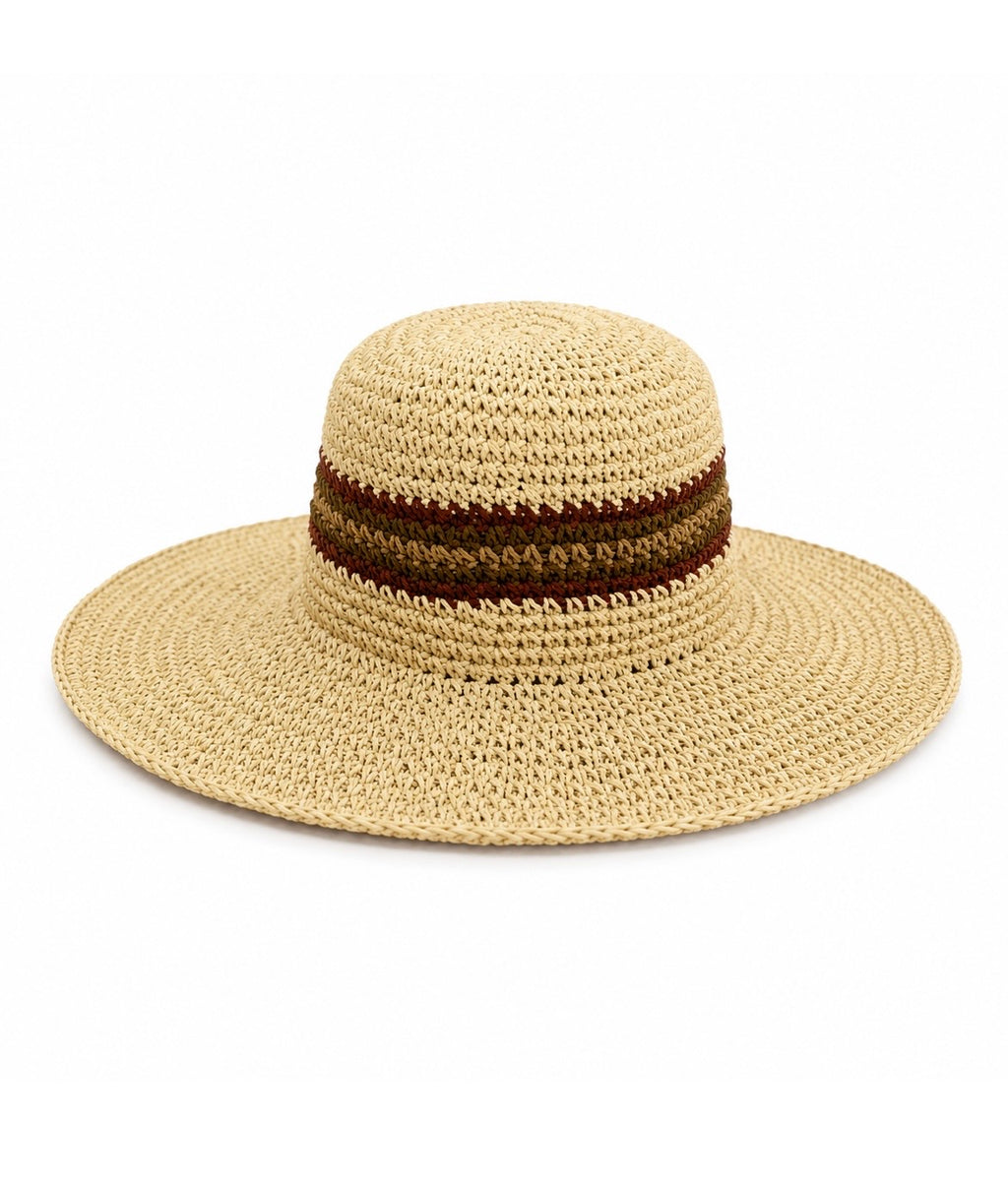 Striped Wide Brim Sun Hat