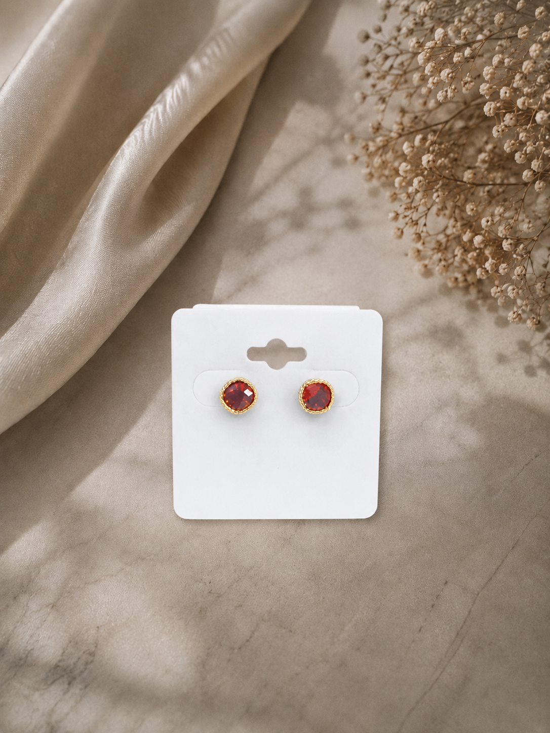 Red Stud Earrings