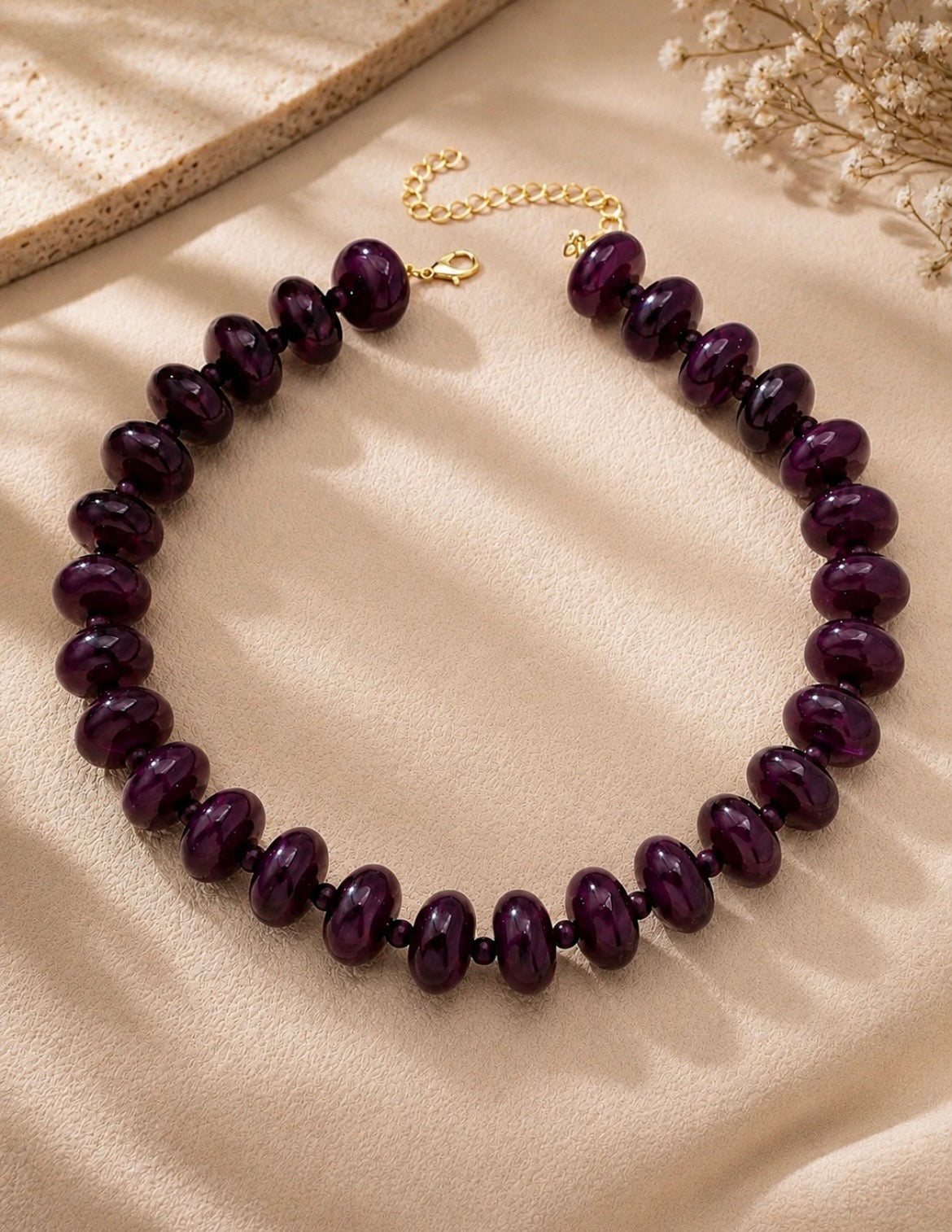 Purple Beaded Necklace