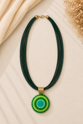 Green Statement Pendant Necklace