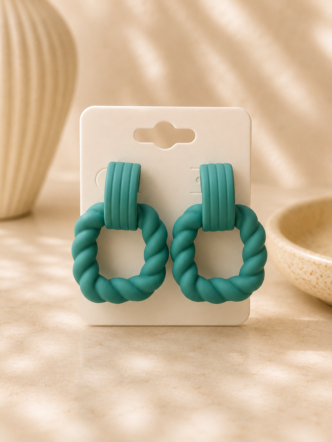 Modern Turquiose Statement Earrings