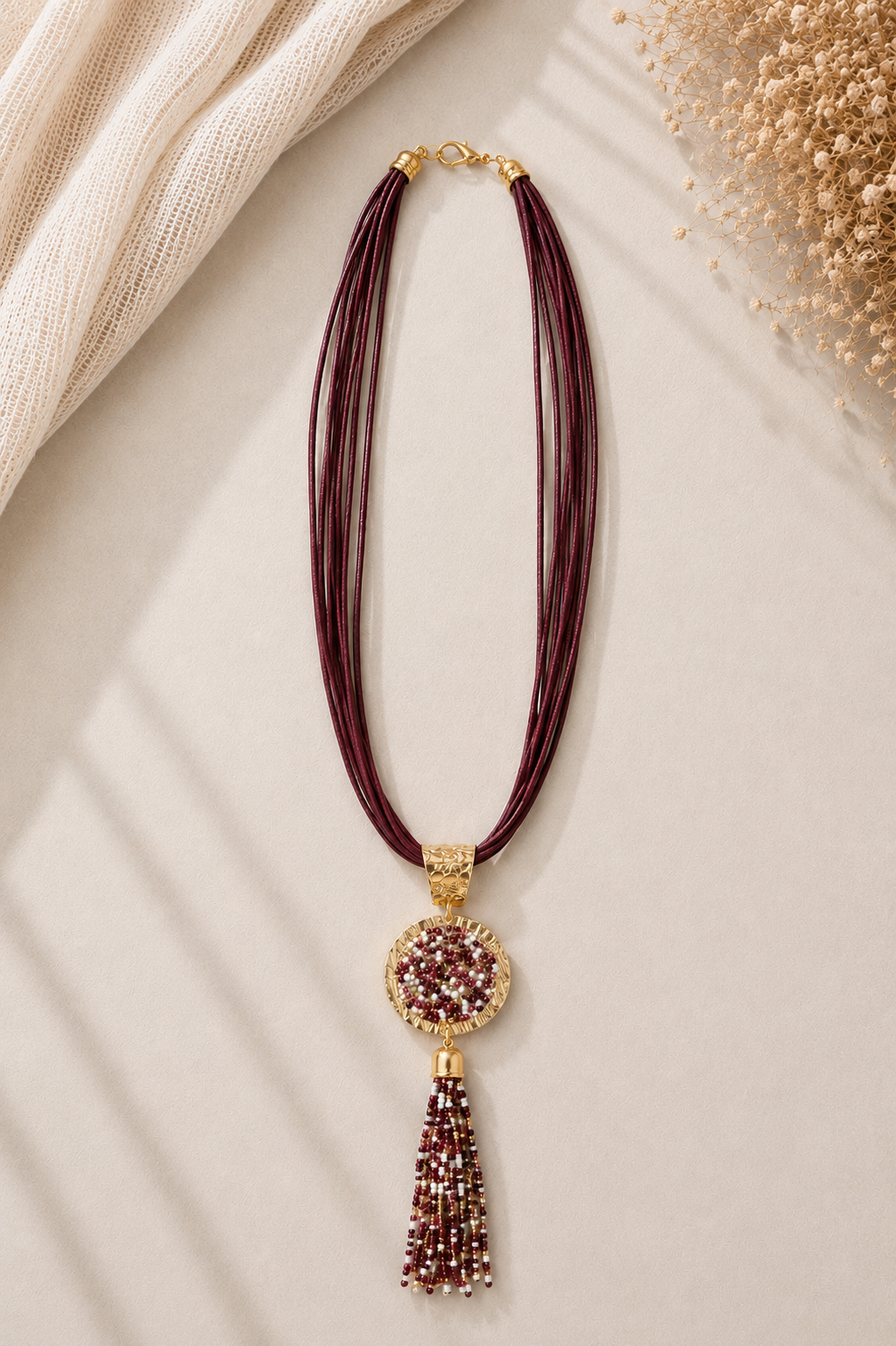 Burgundy Statement Necklace