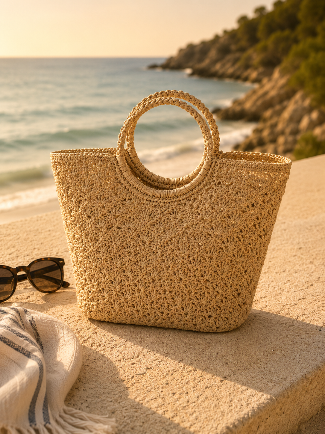Straw Woven Tote Bag